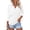 White, variant on Women's V Neck Polo Shirt 3/4 Sleeve Collared Casual Business Top Loose Fit Summer Blouse
