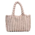 thumbnail image 1 of Bolso de mano de felpa bolso casual bolso difuso de moda para otoño invierno (caqui), 1 of 9