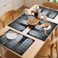 thumbnail image 5 of Window Forest Placemats Set of 6 Vintage Arched Black Green Place Mats Indoor Wipeable Table Mats Washable Cloth Dining Table Placemats for Kitchen Holiday Party Home Decor 13x19 Inch, 5 of 9