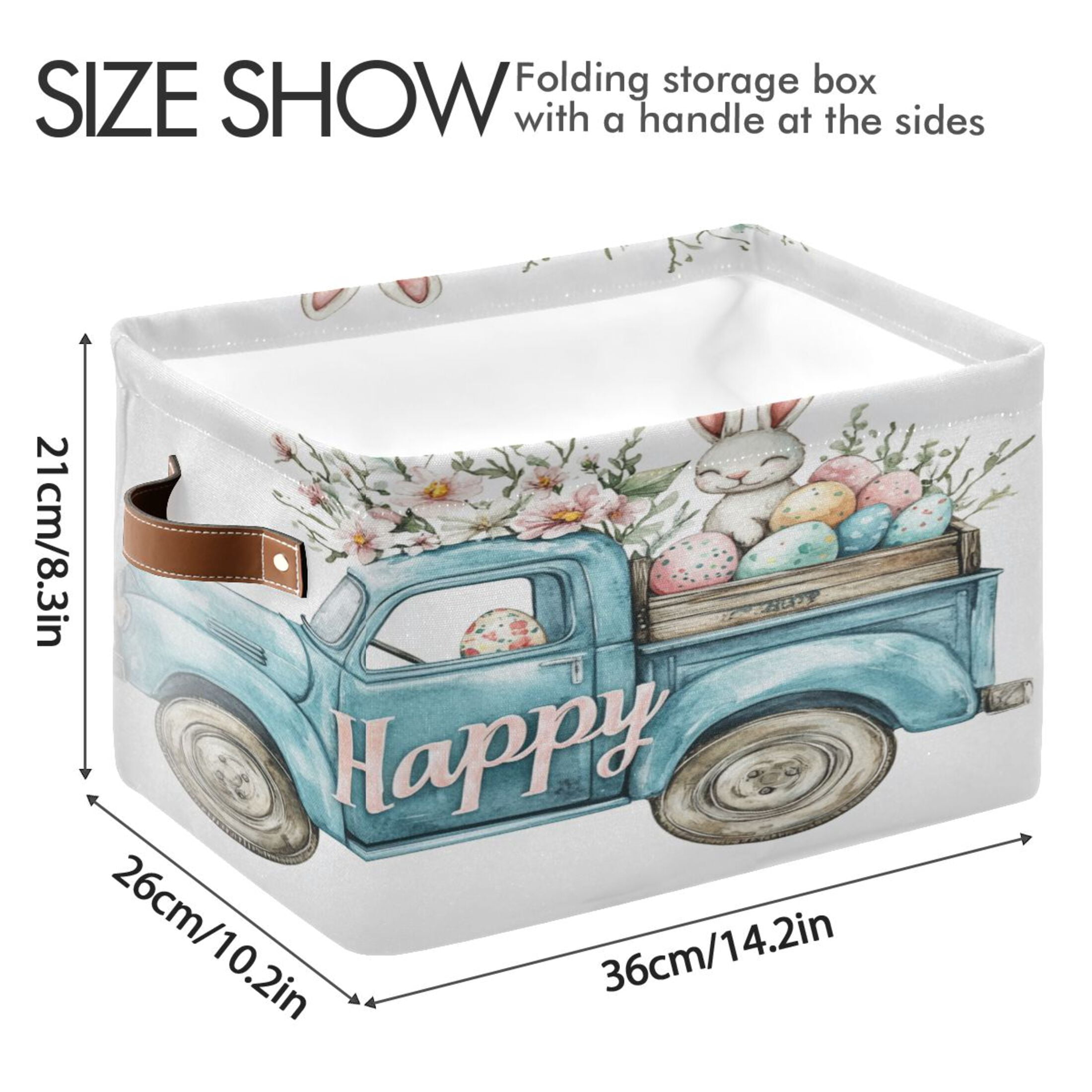 Square Storage Basket 14.2*10.2*8.3 Inch One Sizex2 Shelf Basket Open Home Storage Bins Bedroom Storage Basket Closet Storage Stylish Decor Easter Bunny