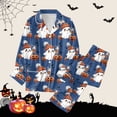 thumbnail image 2 of XIAOCHA Women Halloween Print Pajama Set Long Sleeve Button Down Sleep Pant Set, 2 of 5