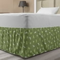 thumbnail image 1 of Dragonfly Bed Skirt, Continuous Pattern Insects Vintage Natural Colors Minimalist Design, Elastic Bedskirt Dust Ruffle Wrap Around for Bedding Decor, 4 Sizes, Olive Green and Pearl, by Ambesonne, 1 of 2