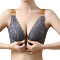 thumbnail image 3 of Sngxgn Women's Lace Bra Non Padded Underwire Unlined Bra Full Coverage Lace Bralette(Grey,34), 3 of 5