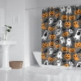thumbnail image 2 of Halloween Ghosts Pumpkins and Bats Shower Curtain 72"x84" ,Bathroom Decorative Shower Curtains Set with 12 Hooks,Modern Waterproof Washable Shower Curtain, 2 of 6