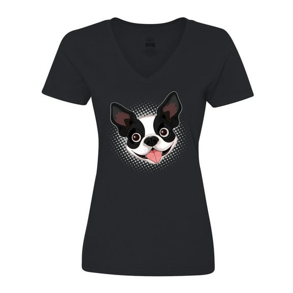 Inktastic Boston Terrier Dog Gift Women's V-Neck T-Shirt