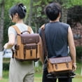 thumbnail image 2 of CWATCUN Vintage Canvas Camera Bag with Free Partition Storage - Cwatcun D126/D127 Retro Shoulder Bag for DSLR Camera, Waterproof Crossbody Bag with Tripod Strap, 2 of 6