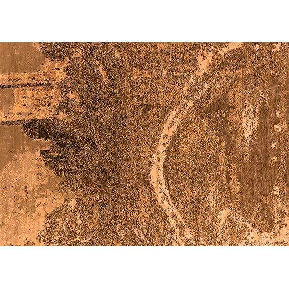Ahgly Company Indoor Rectangle Oriental Orange Industrial Area Rugs, 5' x 7'