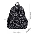 thumbnail image 2 of Cat Print School Backpack, Cute Aesthetic Backpack with Drawstring Side Pockets&Pendant, Lightweight Breathable Bookbag for Shopping Work Dating Daily Use, Black, 2 of 6