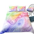 thumbnail image 2 of Move Over Marble Bedding Sets Full Colorful Marble Duvet Cover Set Blue Yellow Marble Textured Pattern Microfiber No Filling, 2 of 6