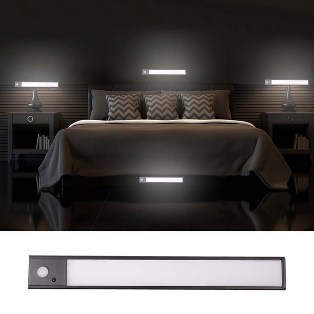 Tira de luz LED delgada con sensor de cuerpo | Sensor de movimiento Luz nocturna | Iluminación magnética recargable debajo del gabinete | Ajustable 3000K-6000K | 9mm Delgado | para Armario, Cocina