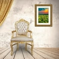 thumbnail image 3 of Duval, Richard 18x24 Gold Ornate Wood Framed with Double Matting Museum Art Print Titled - Washington State-Pasco Misty dawn morning on a sunflower fieldin Central Washington, 3 of 4