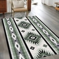thumbnail image 4 of 3x5 Area Rugs, Sage Green Boho Non-Skid Rubber Backing Large Rectangle Rugs - Living Room Bedroom Home Office, Southwestern Ethnic Aztec Retro Geometric Indoor Floor Mat Carpets Washable Rug, 4 of 9