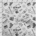 thumbnail image 3 of Soimoi Musical Instruments Print, Silk Fabric, Decor Sewing Fabric by The Yard 42 Inch Wide,Decorative Fabric for Shirts Suits Ties, White & Black, 3 of 5