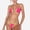 Rose Gold, variant on Women's Two Piece Bikini Set with Shell Chain Detail and Contrast Trim Triangle Top and Bottom - Medium, White
