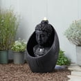 thumbnail image 1 of 22" H Buddha Head Water Fountain W/LEDs, 1 of 5
