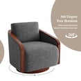 thumbnail image 3 of UIXE Swivel Barrel Chair, Chenille Accent Chairs Upholstered Club Armchair for Living Room, Contemporary Arm Chair Bedroom Reading Seat Nook Single Sofa with Back Pillow - Dark Gray, 3 of 6