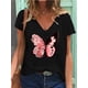 thumbnail image 1 of Camisetas con estampado 3d para mujer, ropa informal holgada con estampado de mariposa, Tops básicos Harajuku con cuello en V 5xl, verano 2023, 1 of 4
