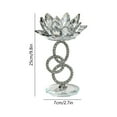 thumbnail image 3 of Christmas Lotus Flower Candle Holders – Sliver Crystal Glass Centerpiece for Holiday Mantle Dining Table Wedding Decor Festive Living Room Accent 9.8 Inch Tall Elegant Home Decoration, 3 of 6