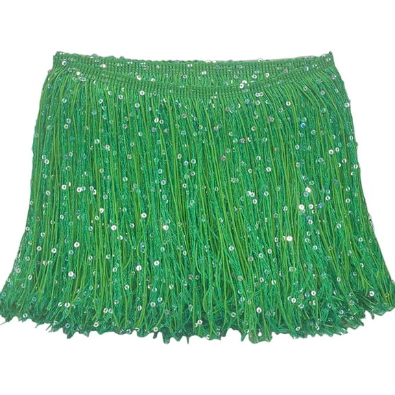 10M Sequin Fringe Trim Sewing Tassel Trim Polyester Fringe Trim DIY Costume Sewing Accessory 20CM Tassel Trim Material for Dance Skirt Dress Headwear Performance Clothing Decoration Type 9