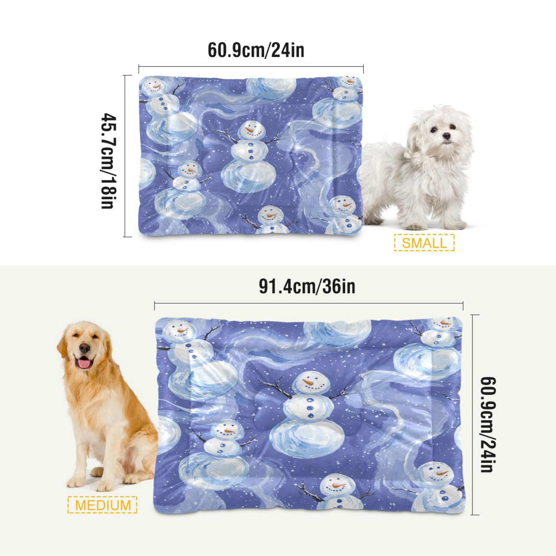 Qxltty Illustration Of Snowmen on Lavender Background Ped Pad Wear-resistant and Hard to Bite Through Sleeping Pad for Small Medium Large Dogs Winter Pet Bed 36×24in