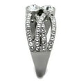 thumbnail image 4 of High polished (no plating) Stainless Steel Ring with Top Grade Crystal in Clear for Women Clear Stone Color Style TK1758 Size 5, 4 of 4