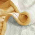 thumbnail image 3 of Flxxie Cotton Cable Knitted Throw Blanket, Sherpa Fleece Throw Blanket Dual Sided (Yellow, 51" x 67"), 3 of 5