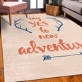 thumbnail image 3 of Adventure Decorative Rug, Calligraphic Words Antlers and Arrow on Grunge Dotted Backdrop, Quality Carpet for Bedroom Dorm and Living Room, 6 Sizes, Pale Peach, by Ambesonne, 3 of 4