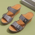 thumbnail image 5 of NOKIO Wedge Sandals for Women Women's Beach Slope Heel Slippers Hollow Casual Slippers Slope Bottom Shoes Retro Sandals Women’s Platform Wedge Sandals Open Toe Buckle Casual Sandal, 5 of 9