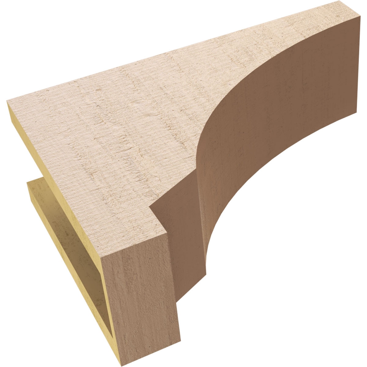 5"W x 15"D x 10"H Classic Moab Rough Cedar Woodgrain TimberThane Corbel, Primed Tan