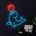 thumbnail image 3 of Handmadetneonsign Seal Playing Ball Neon Sign, Seal Balancing Ball Led Sign, Circus Seal Neon Light, 3 of 5