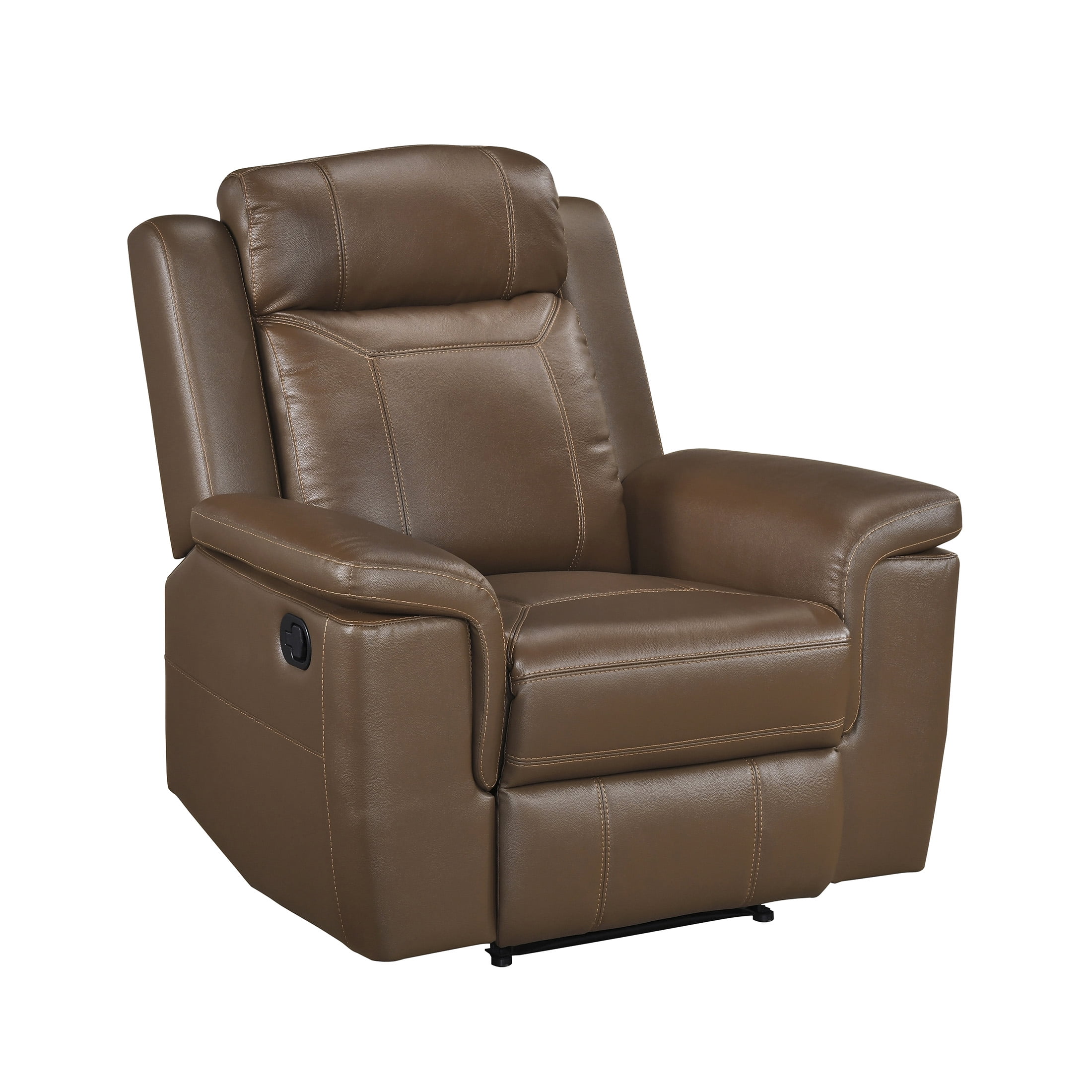 OakvillePark Livaro Leather Match Manual Reclining Chair, Camel