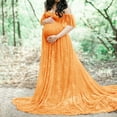 thumbnail image 3 of Vedolay Maternity Dress Summer Maternity Strapless Ruched Maxi Tube Dress with Pockets Pink M, 3 of 4