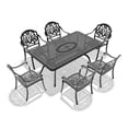 thumbnail image 3 of 7-Piece Cast Aluminum Patio Furniture Set with Black Frame and Brown All-Weather Cushions for Outdoor Dining and Relaxation, 3 of 9