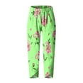 thumbnail image 4 of MIUOWANP Plus Size Women's Cropped Pants Elastic Waist Floral Print Breathable Sports Pants Size L(8)Green, 4 of 5