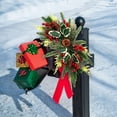 thumbnail image 4 of EWASWON Christmas Christmas Pinecone Mailbox Wreath with LED Lights & Red Berries - Outdoor Holiday Decor for Front Door, Window, Festive Christmas Garland, 4 of 7