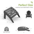 thumbnail image 4 of Folding Adirondack Ottoman HDPE Outdoor Adirondack Chair Footrest for Outside Indoor,19.7in W,Grey, 4 of 7