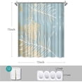thumbnail image 5 of Blue Shower Curtain Elegant Chic Gold Tropical Botanical Foliages Bathroom Shower Curtain Fabric Bathtub Curtain, 5 of 5