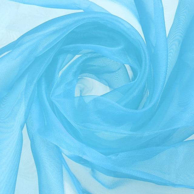 Tela de Tul de Organza Uxcell Cristalina Transparente para Manualidades DIY, Color Azul Claro