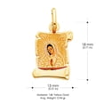 thumbnail image 3 of Ioka-14K Yellow Solid Gold Our Lady of Guadalupe Enamel Picture Religious Charm Pendant with 1.2mm Box Chain Necklace - 18", 3 of 4