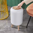 thumbnail image 3 of High-Legged Wood Grain Trash Can Plastic Dustbin Suitable for Kitchens, Bedrooms & Offices., 3 of 6