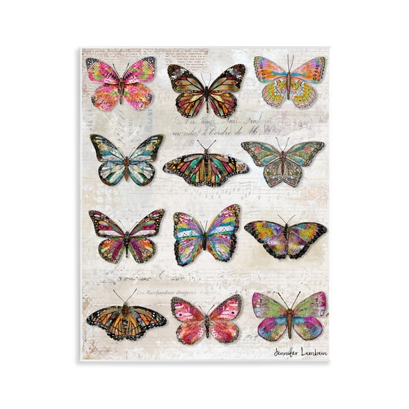Stupell Industries Butterfly Love Vintage Studies Animals Painting Unframed Art Print Wall Art, 11 x 14