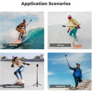 K&F CONCEPT 47.2 Camera Invisible Selfie Stick, Extension Long Pole Compatible with Insta360 X5/X4/X3 GoPro Hero 13/12/11 DJI OSMO Pocket 3 accessories, 1/4 Extended with GoPro Adapter