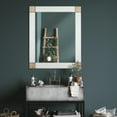 thumbnail image 2 of Rustic Whitewashed Wood Framed Wall Mirror With Inlaid Rope, 2 of 7