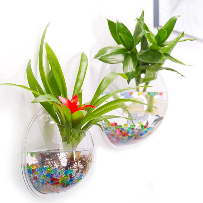 Riapawel Hanging Wall Mounted Fish Bowl Aquaponic Tank Aquariums Plant
