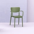 thumbnail image 2 of 33" Olive Green Stackable Patio Dining Arm Chair, 2 of 8