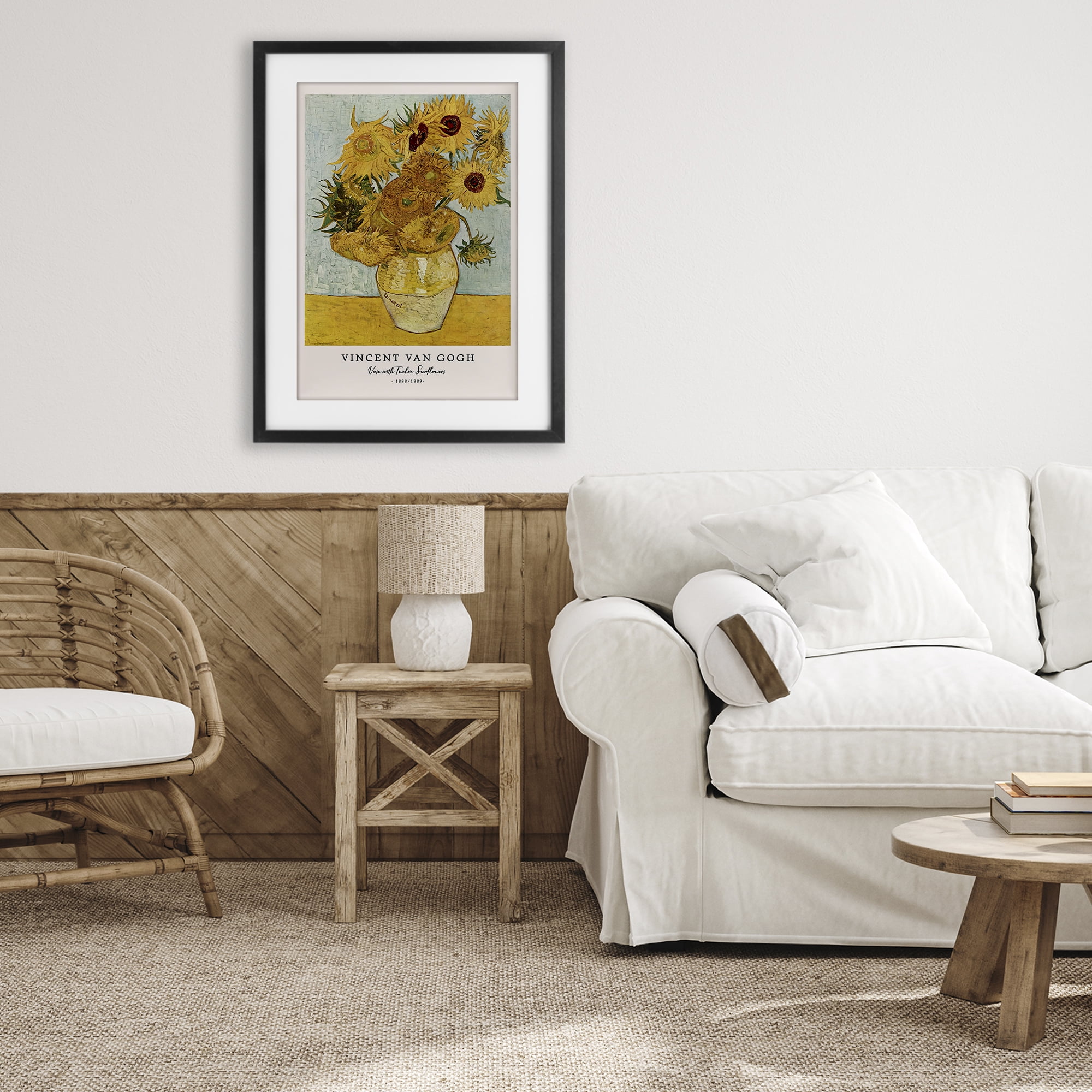 Stupell Industries Classic Vase with Twelve Sunflowers Black Framed Print Under Glass, design by Vintage Hustle