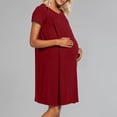 thumbnail image 4 of Gyujnb Classic Crew Neck Short Sleeve Maternity Nursing Nightgown Wrap Hidden Lift Up Breastfeeding Opening Loose Flowy A Line Knee Length Soft Breathable Stretch Knit Gown,XL, 4 of 8