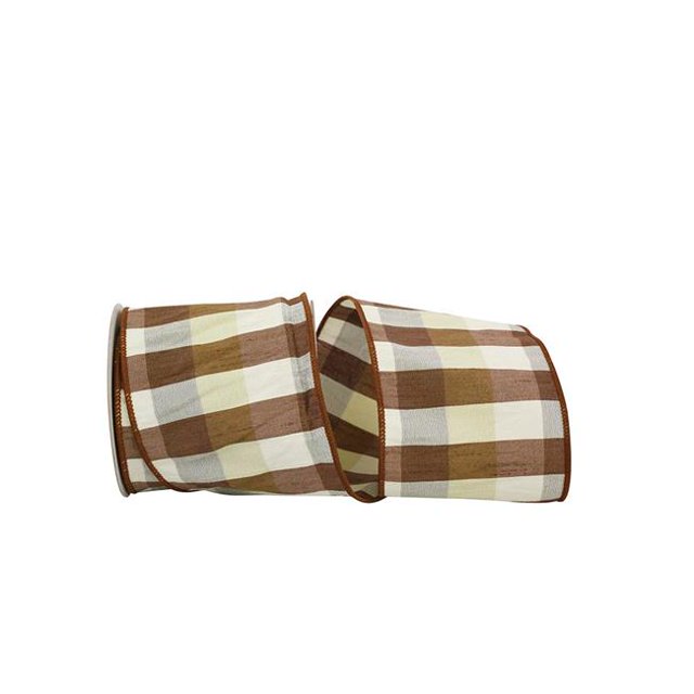 Reliant Ribbon 90953W-001-10F 4 in. 10 Yards Dupioni Charm Wired Edge Ribbon, Multi