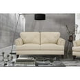 thumbnail image 4 of Lexicon Thierry 19" Modern Plywood and Leather Loveseat in Cream, 4 of 4