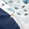 thumbnail image 4 of spefrowx Watercolor Sea Turtle Bedding for Women, Sky Blue Anchor Shipwheel Coral Duvet Cover Full, Navy Reversible, 3pcs, 1 Duvet Cover and 2 Pillowcases, 4 of 6